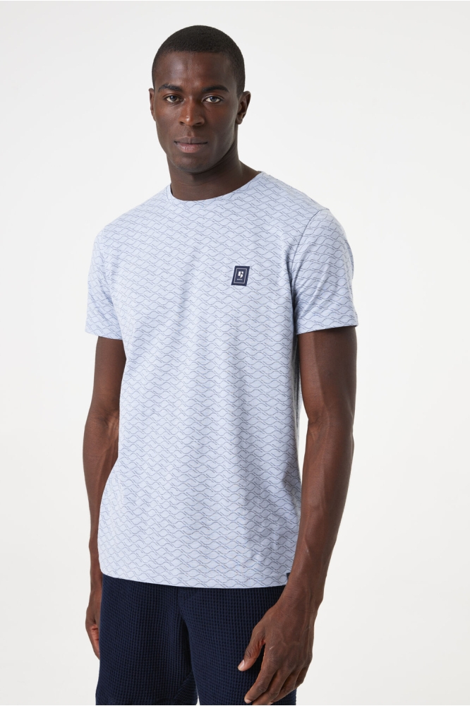 T SHIRT E51207 1863 DUSTY BLUE